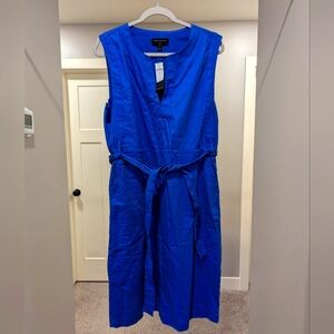 Brand new Banana Republic linen blend shift dress in blue, size L petite.